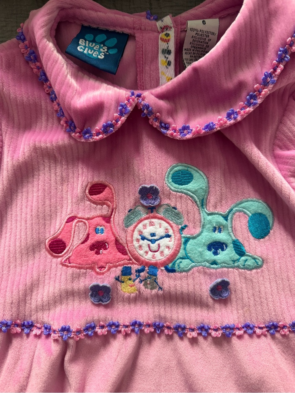 Blue's Clues Pink Embroidered Dress - Cute Character Detail